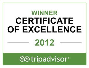 2012 Trip Advisor Certificate of Excellence